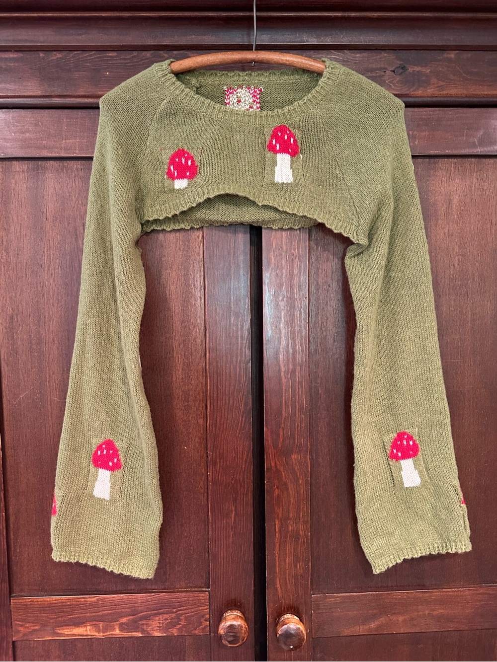 SHEIN • mushroom • sweater shrug • long sleeve top